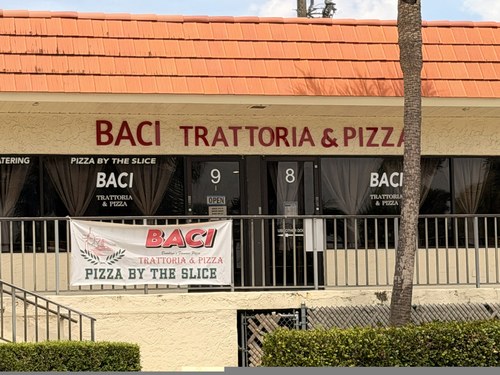 Baci Trattoria & Pizza sign