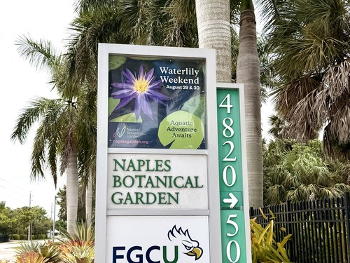 Naples Botanical Garden entrance sign