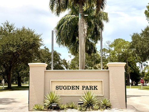 Sugden Park entrance sign